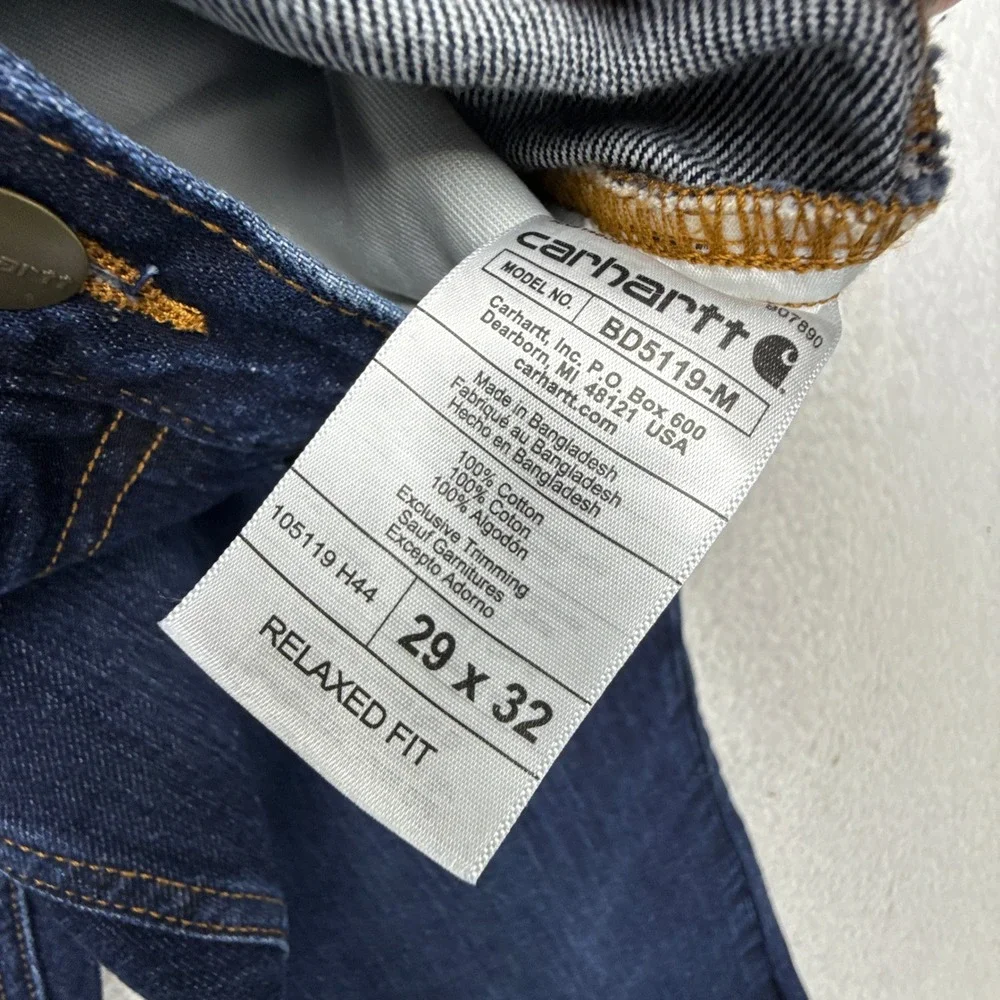 Carhartt BD5119-M Relaxed Fit 5-Pocket Jeans Mens 29x32 Dark Wash Blue Denim NWT